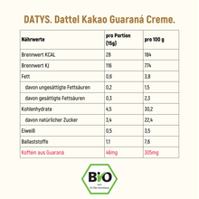 Lade das Bild in den Galerie-Viewer, DATYS. BIO DATTEL KAKAO GUARANÁ AUFSTRICH
